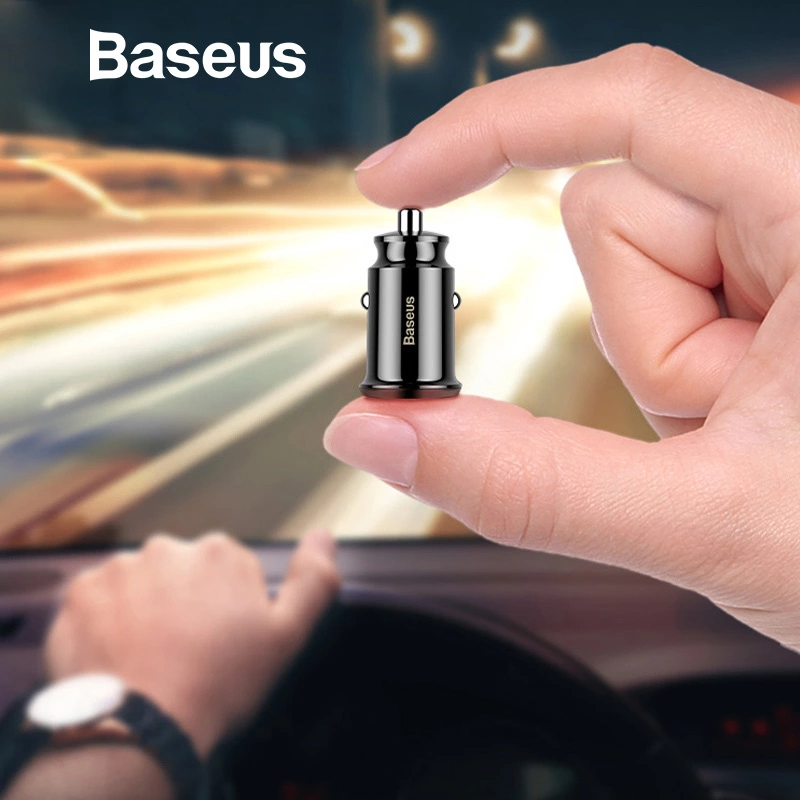 Tẩu sạc đa năng cho xe hơi Baseus Grain Car Charger Dual USB 5V-3.1A Fast Charge