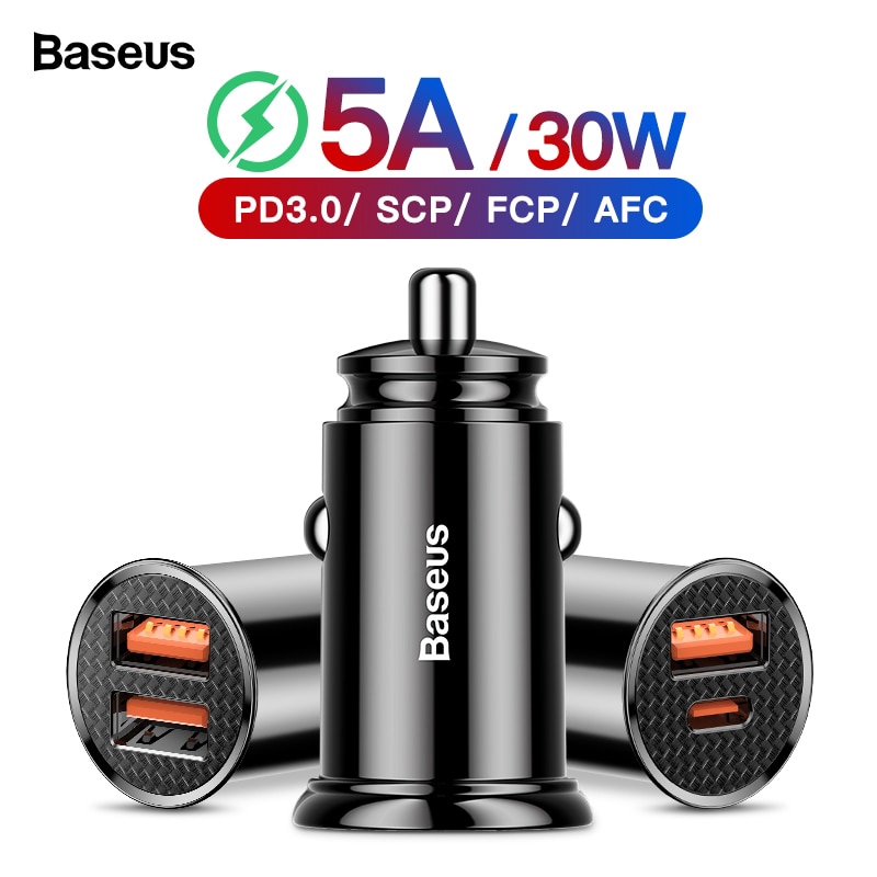 Baseus Car Charger Dual USB QC 3.0 30W Max