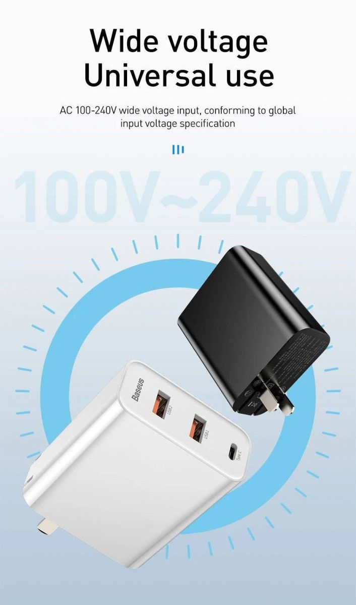 Củ sạc nhanh Baseus Speed PPS Quick Charger 60W Dual USB + Type C