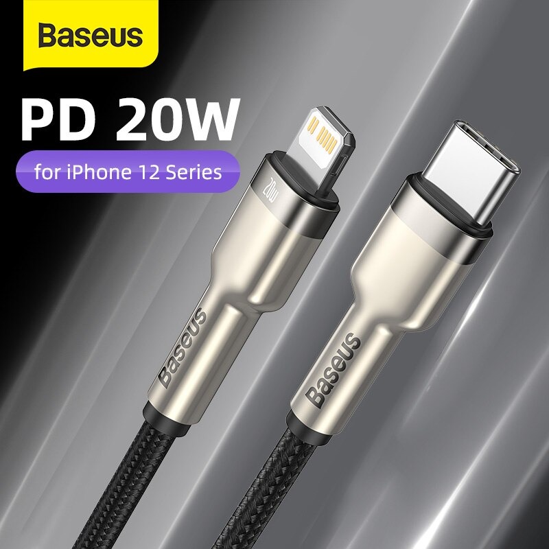Cáp sạc nhanh 20W Type C to iPhone Baseus Metal Data siêu bền