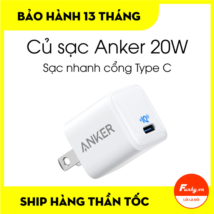 Củ Sạc Nhanh 20W Anker PowerPort III Nano A2633